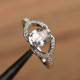 2ct Engagement Ring Oval Cut Diamond Hollow Leaf Halo 14k White Gold Finish