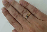 1ct Round Black Diamond Engagement Ring Infinity Solitaire 14k YellowGold Finish