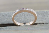 1.4ct Baguette Cut Diamond Wedding Band Channel Half Eternity 14k Rose Gold Over