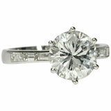 3ct Round Brilliant Cut Diamond Engagement Ring Solitaire 14k White Gold Finish