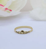 Celtic Petite Dainty Claddagh Ring Band 14k Yellow Gold Finish