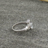 2ct Heart Cut Diamond Claddagh Solitaire Engagement Ring 14K White Gold Finish