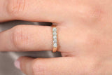 Five Stone Stackable Wedding Band 0.8ct Round Cut Diamond 14k Yellow Gold Finish