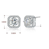 1.9ct Round Cut VVS1D Diamond Halo Solitaire Stud Earrings 18k White Gold Finish