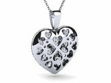 2ct Diamond Round Cut Brilliant Puff Heart Pendant with Chain 14k WhiteGold Over