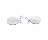 2.5ct Round Cut VVS1D Diamond Cluster Disc Drop Earrings 14k White Gold Finish