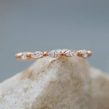 1ct Marquise Cut Diamond Half Eternity Wedding Ring Band 14k Rose Gold Finish