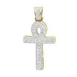 4Ct Round Cut Diamond Cluster Celtic Cross Pendant 14K Yellow Gold Over NO CHAIN