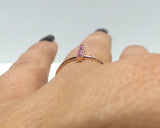 0.3ct Engagement Ring Round Cut Pink Ruby Vertical Bar Women 14k Rose Gold Over