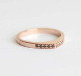 0.5ct Round Cut VVS1D Diamond Wedding Band 14k Rose Gold Finish V Shaped Curve