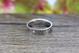 0.15ct Round Cut Diamond Wedding Band Celtic Irish Trinity 14k White Gold Finish