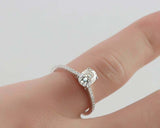 1.5ct Oval Cut Diamond Solitaire Ring 14k White Gold Finish with Round Accents