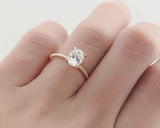 1.5ct Oval Cut Diamond Engagement Ring Twist Rope Style 14k Rose Gold Finish