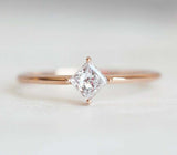 1.5ct Princess Cut Diamond Engagement Ring 14k Rose Gold Finish Bridal Set Band