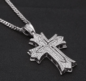 4ct Round Cut Diamond Jesus Christ Cross Pendant 18k White Gold Finish NO CHAIN