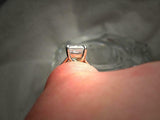 Women Solitaire Engagement Ring 2.5ct Radiant Cut Diamond 14k White Gold Finish