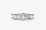 5ct Wedding Band Emerald Cut Diamond Iced Half Eternity 14k White Gold Finish