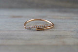 0.4ct Round Cut Diamond Wedding Band 14k Rose Gold Finish Open Curve Anniversary