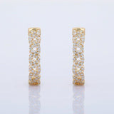 3.5ct Round Cut Diamond Cocktail Inside Out Hoop Earrings 14k Yellow Gold Finish