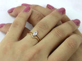 1.5ct Marquise Diamond Engagement Ring Solitaire Bridal Set 14k Yellow Gold Over