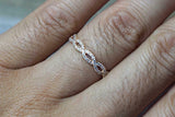 1.5ct Round Cut Diamond Wedding Band Infinity Half Eternity 14k Rose Gold Finish