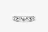 0.45ct Baguette Cut Diamond Half Eternity Stackable Band 14k White Gold Finish