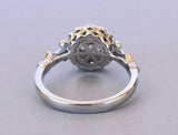 Art Deco Vintage Engagement Ring 1.6ct Round Cut Diamond 14k White Gold Finish