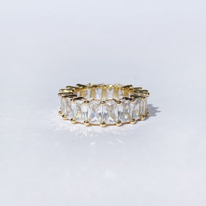 3ct Radiant Simulated Diamond Full Eternity Wedding Band 14k Yellow Gold Plated