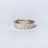 3ct Radiant Simulated Diamond Full Eternity Wedding Band 14k Yellow Gold Plated