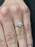 1ct Heart Simulated Diamond Solitaire with Accents Ring 14k White Gold Plated