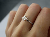 Flower Instead of Solitaire Engagement Ring 14k White Gold Finish