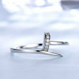 0.5ct Round Cut VVS1D Diamond Engagement Ring Nail Design 14k White Gold Finish