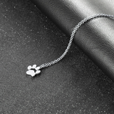 Stylish Teens Cute Pet Dog Footprint Paw Chain Pendant 14k White Gold Finish