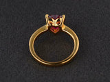 1ct Engagement Ring Heart Cut Pink Ruby Solitaire Design 14k Yellow Gold Finish