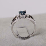 1ct Engagement Ring Heart Cut London Blue Topaz Split Shank 14k White Gold Over