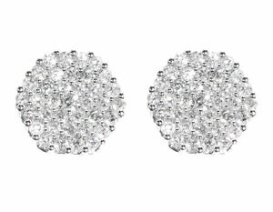 1.4ct Round Cut VVS1D Diamond Cluster Stud Earrings Women 14k White Gold Finish