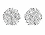 1.4ct Round Cut VVS1D Diamond Cluster Stud Earrings Women 14k White Gold Finish