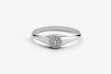 1.7ct Engagement Ring Round Cut Diamond Circular Cluster 14k White Gold Finish