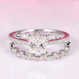 2.3ct Princess Cut VVS1D Diamond Engagement Ring Bridal Set 14k WhiteGold Finish