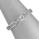 4Ct Round Cut Diamond Channel Set Full Eternity Wedding Band 14K White Gold Over