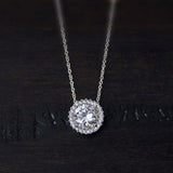 2ct Round Cut VVS1D Diamond Halo Bridal Pendant 14k White Gold Finish NO CHAIN