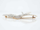 3.07ct Round Cut VVS1D Diamond Flying Bird Pin Brooch 14k Dual Gold Finish