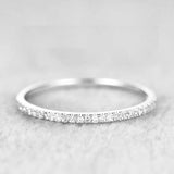 Half Eternity Women Wedding Ring Band 1ct Round Cut Diamond 14k WhiteGold Finish