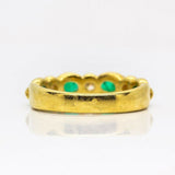 1.8ct Oval Cut Green Emerald Stylish Half Eternity Band 14k Yellow Gold Finish