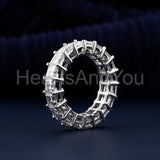 2ct Asscher Simulated Diamond Full Eternity Wedding Band 14k White Gold Plated