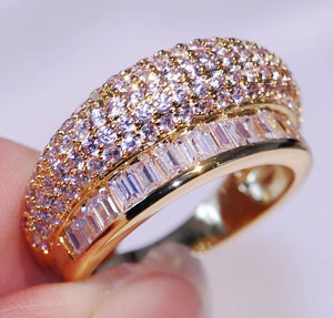 2ct Round Cut Diamond Engagement Ring 14k YellowGold Finish Cluster Bridal Women