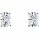 0.5ct Oval Cut VVS1 D Diamond Classic Stud Earrings Women 14k White Gold Finish