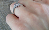 1.9ct Oval Cut VVS1D Diamond Engagement Ring 14k White Gold Finish Halo Twisted