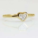 1ct Heart Cut Diamond Engagement Ring Bezel Set Solitaire 14k Rose Gold Finish