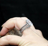 2ct Oval Diamond Engagement Ring Filigree Milgrain Bridal Set 14k WhiteGold Over